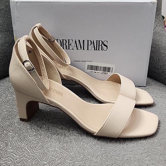 Dream Pairs Block Heel Open Toe Shoe, 8 5 - Picture 2 of 8